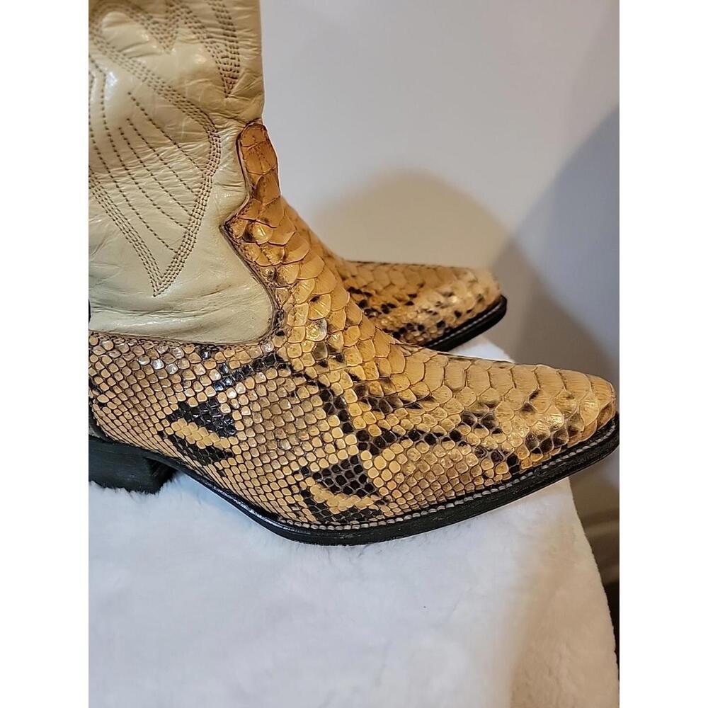 Exotic Python Vintage Mens Leather Embroidered Co… - image 6